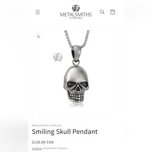 Silver Skull Pendant Necklace